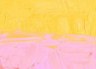 黄粉撞色抽象艺术画作
