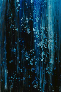 梦幻蓝色抽象雨滴背景
