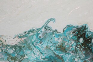 蓝绿色抽象海浪艺术画面