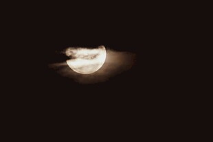 夜空中的明亮月亮
