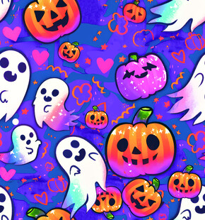 万圣节鬼怪南瓜图案背景
