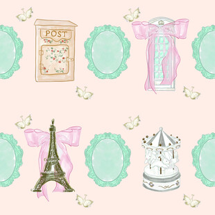法式浪漫元素插画图案