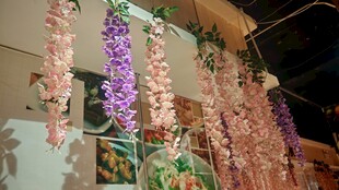 梦幻彩色垂挂装饰花束