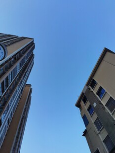 仰视城市高楼建筑