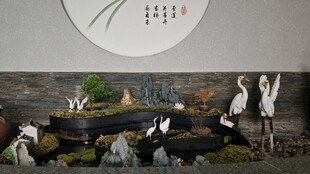 中式山水景观微缩摆件