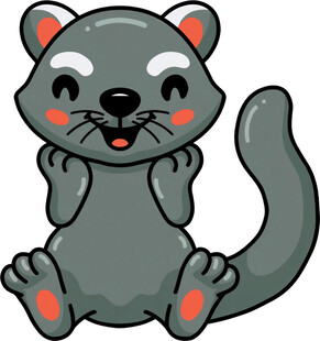 可爱灰猫双手托腮萌态