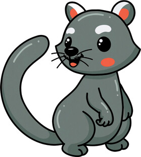 可爱灰猫卡通形象