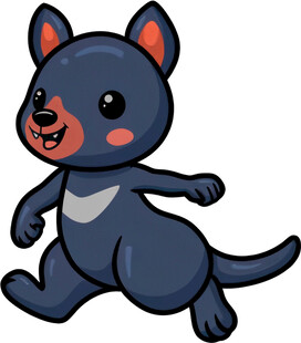 奔跑的卡通小袋鼠