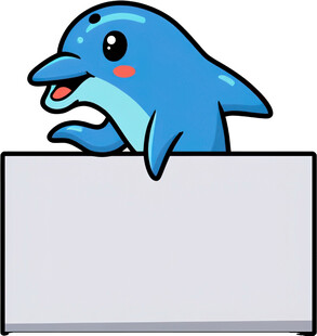 海豚俏皮探身空白板