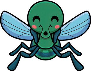 可爱卡通绿蚊子形象