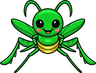 可爱绿色卡通昆虫形象