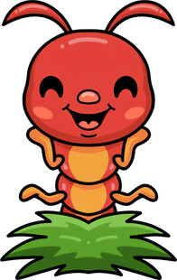 可爱红兔子坐在绿草地上