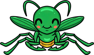 可爱绿色卡通小昆虫