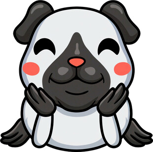 可爱小狗双手托腮卖萌