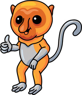 卡通小猴竖大拇指