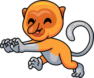 可爱小猴做伸展动作