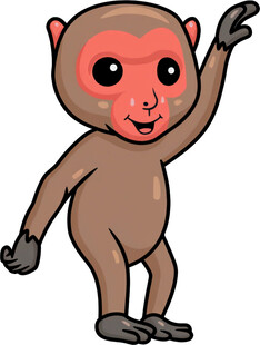 可爱小猴挥手