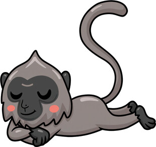 趴着的可爱小猴子