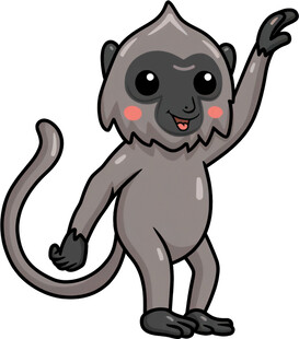 可爱猴子挥手