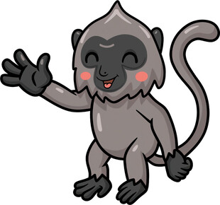 挥手的可爱小猴子