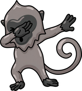 俏皮猴子做捂眼手势