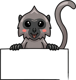 举牌小猴空白牌待填充