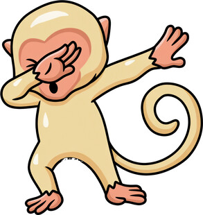捂眼搞怪小猴