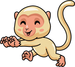 可爱小猴欢快奔跑