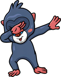 俏皮猴子做搞怪动作