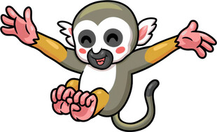 可爱小猴张开双臂