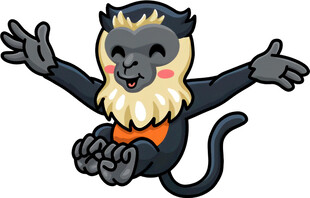 可爱小猴张开双臂