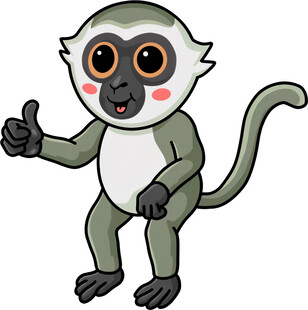 可爱小猴竖大拇指