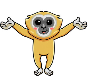 可爱小猴张开双臂