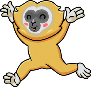 跳跃的可爱金丝猴