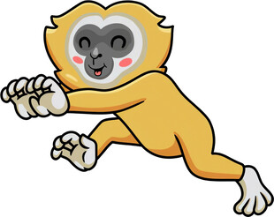 跳跃的可爱金丝猴