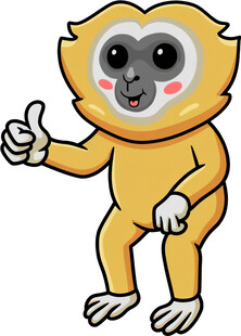 可爱小猴竖大拇指