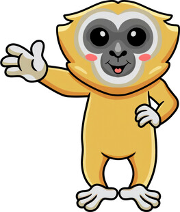 可爱小猴打招呼