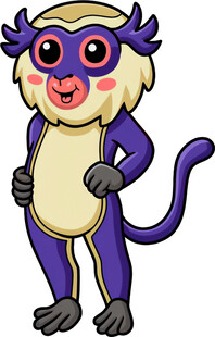 可爱紫色卡通猴子形象