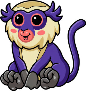可爱紫色猴子卡通形象