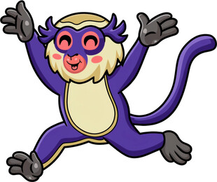 紫色猴子卡通形象