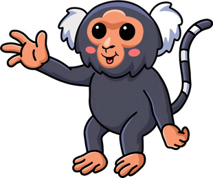 可爱小猴挥手打招呼