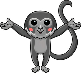 可爱猴子张开双臂
