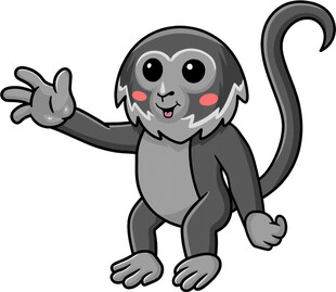 可爱挥手小猴子