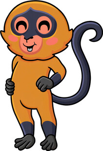 卡通猴子超级英雄形象
