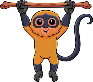 可爱小猴举木棍
