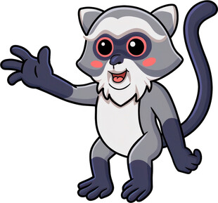 可爱小猴挥手打招呼