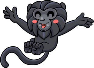 可爱黑猴子张开双臂