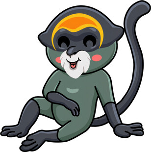 可爱坐姿小猴子
