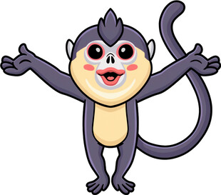 可爱小猴张开双臂