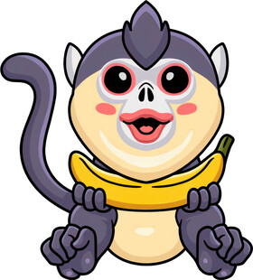 可爱小猴抱香蕉